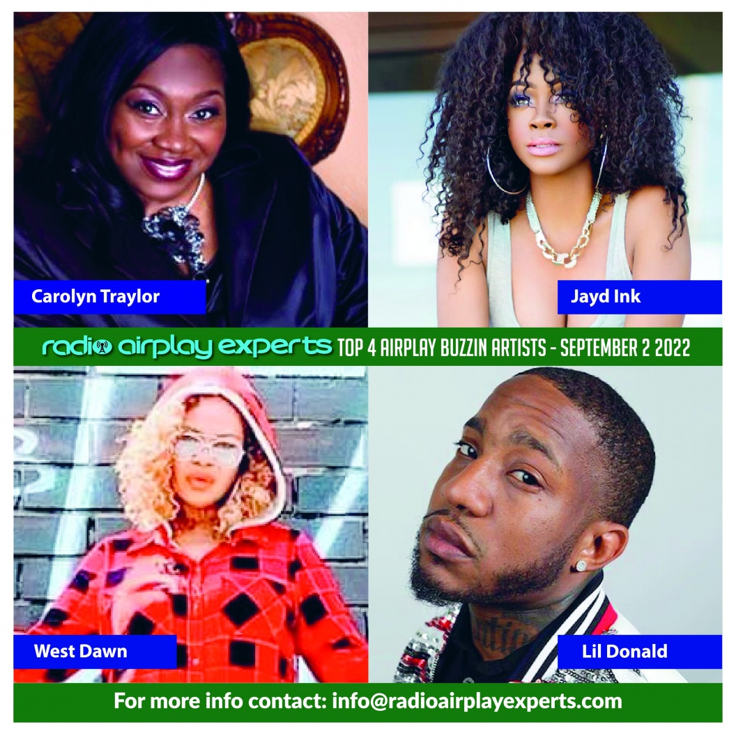 Image: TOP 4 AIRPLAY BUZZIN ARTIST - SEPT 2ND 2022